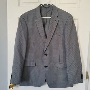 Tommy Hilfiger Blazer 42R Brown Gray Micro Check Sport Coat 2 Button Classic Fit